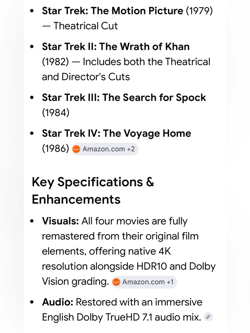 #3238**Star Trek The Original 4-Movie Collection - Multi
